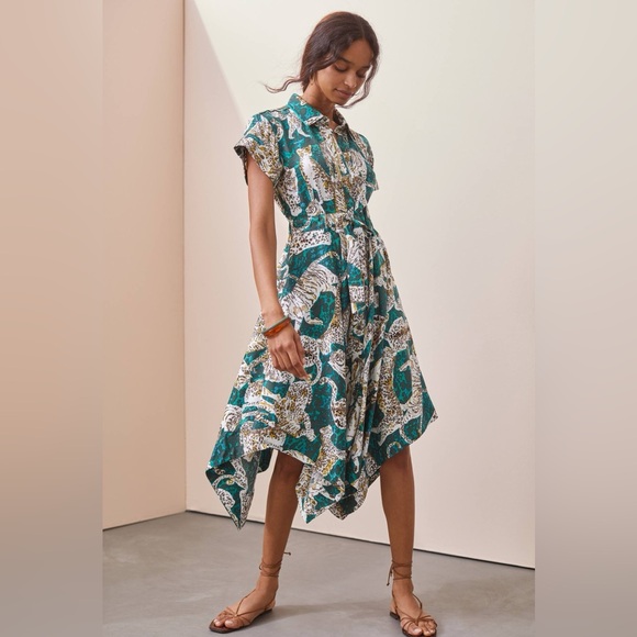 Anthropologie Dresses & Skirts - Maeve Anthropologie Shirtdress Tiger Big Cat Print size XS